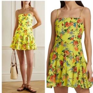 Alice + Olivia Yellow Floral Mini Dress